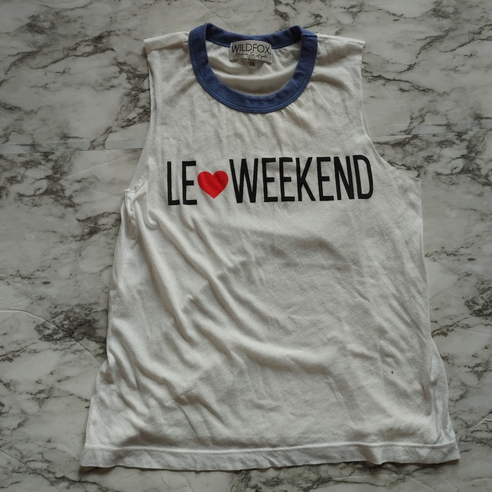 Wildfox white Le Weekend Sheer tank top shirt XS
